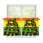 LGBT Rainbow Gadsden Flag Print Tier Curtains