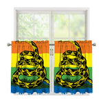 LGBT Rainbow Gadsden Flag Print Tier Curtains