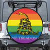 LGBT Rainbow Gadsden Flag Print Tire Cover With Camera Hole