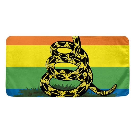 LGBT Rainbow Gadsden Flag Print Towel