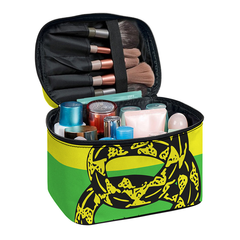 LGBT Rainbow Gadsden Flag Print Travel Makeup Bag