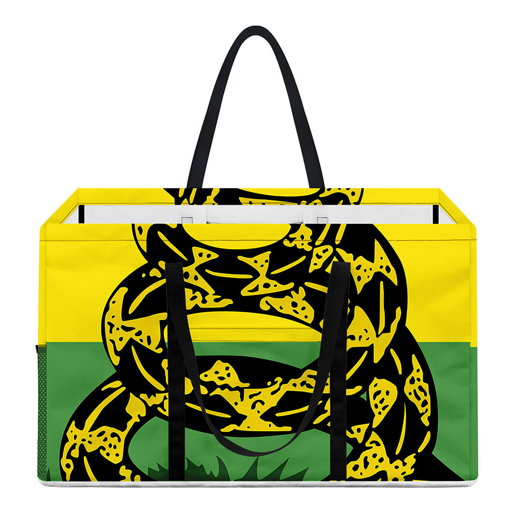 LGBT Rainbow Gadsden Flag Print Utility Tote Bag