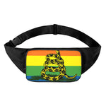 LGBT Rainbow Gadsden Flag Print Waist Bag