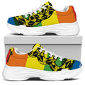 LGBT Rainbow Gadsden Flag Print White Chunky Shoes