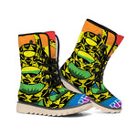 LGBT Rainbow Gadsden Flag Print Winter Boots