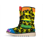 LGBT Rainbow Gadsden Flag Print Winter Boots