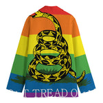 LGBT Rainbow Gadsden Flag Print Women's Blazer
