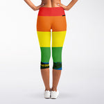 LGBT Rainbow Gadsden Flag Print Women's Capri Leggings
