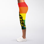 LGBT Rainbow Gadsden Flag Print Women's Capri Leggings