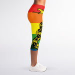 LGBT Rainbow Gadsden Flag Print Women's Capri Leggings