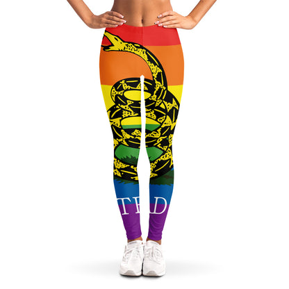 LGBT Rainbow Gadsden Flag Print Women's Leggings