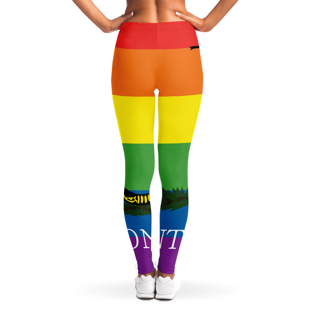 LGBT Rainbow Gadsden Flag Print Women's Leggings