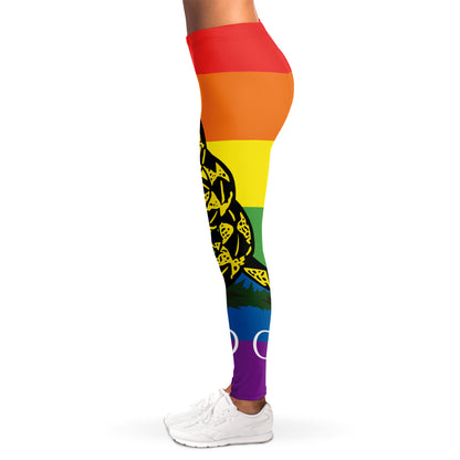 LGBT Rainbow Gadsden Flag Print Women's Leggings