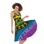LGBT Rainbow Gadsden Flag Print Women's Sleeveless Dress