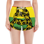 LGBT Rainbow Gadsden Flag Print Women's Split Running Shorts