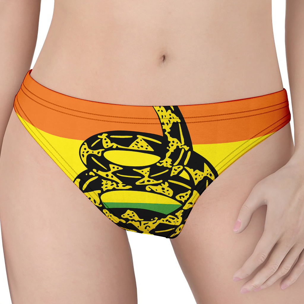 LGBT Rainbow Gadsden Flag Print Women's Thong