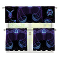 Libra And Astrological Signs Print 3 Piece Kitchen Curtains