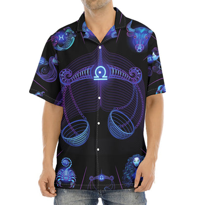 Libra And Astrological Signs Print Aloha Shirt