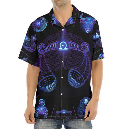 Libra And Astrological Signs Print Aloha Shirt