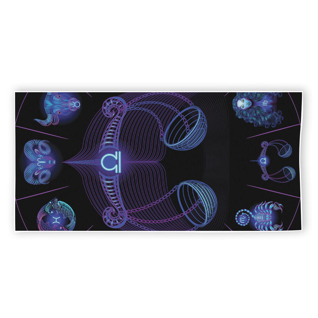 Libra And Astrological Signs Print Beach Towel