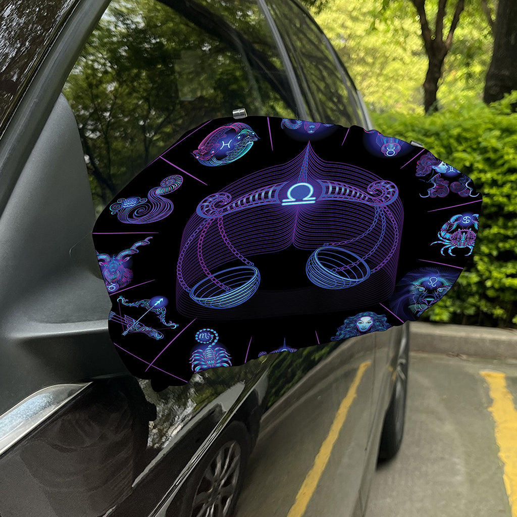 Libra And Astrological Signs Print Car Side Mirror Covers
