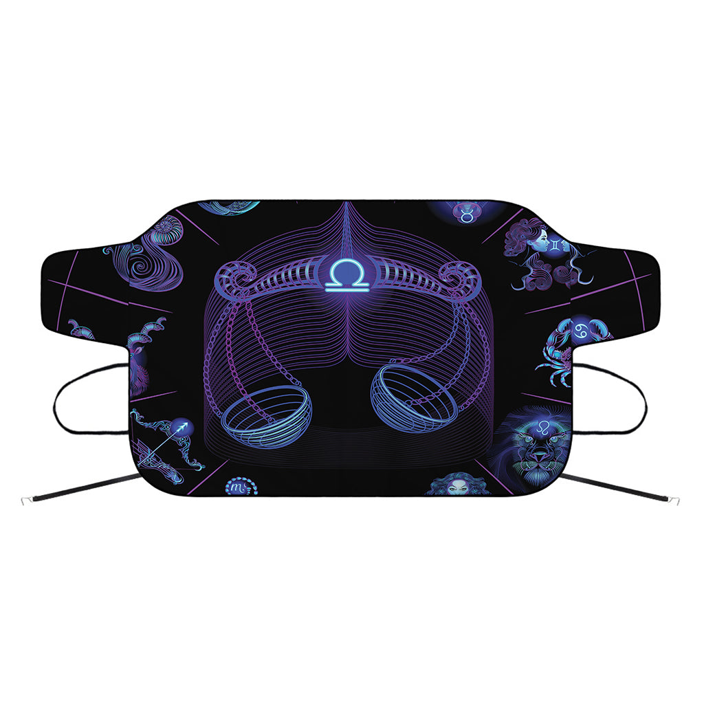 Libra And Astrological Signs Print Car Windshield Snow Cover