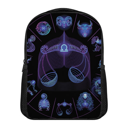 Libra And Astrological Signs Print Casual Backpack