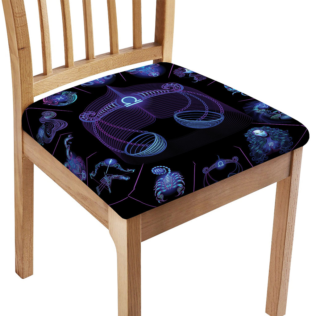 Libra And Astrological Signs Print Chair Cushion Cover
