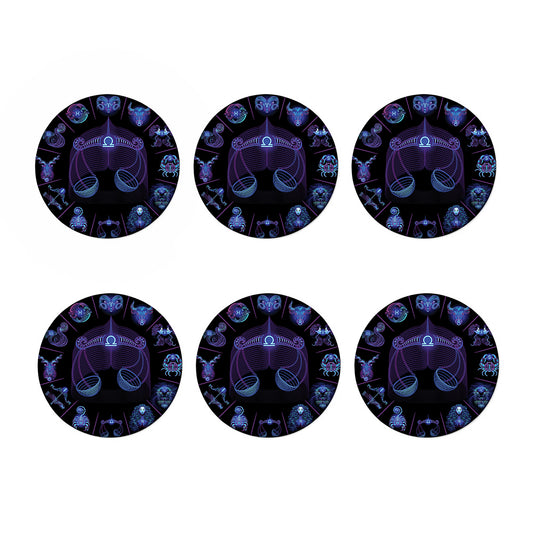 Libra And Astrological Signs Print Coaster Set