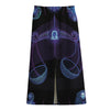 Libra And Astrological Signs Print Cotton Front Slit Maxi Skirt