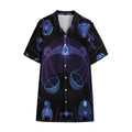 Libra And Astrological Signs Print Cotton Hawaiian Shirt