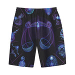 Libra And Astrological Signs Print Cotton Shorts