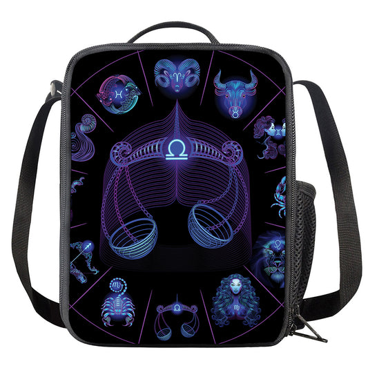 Libra And Astrological Signs Print Crossbody Lunch Bag