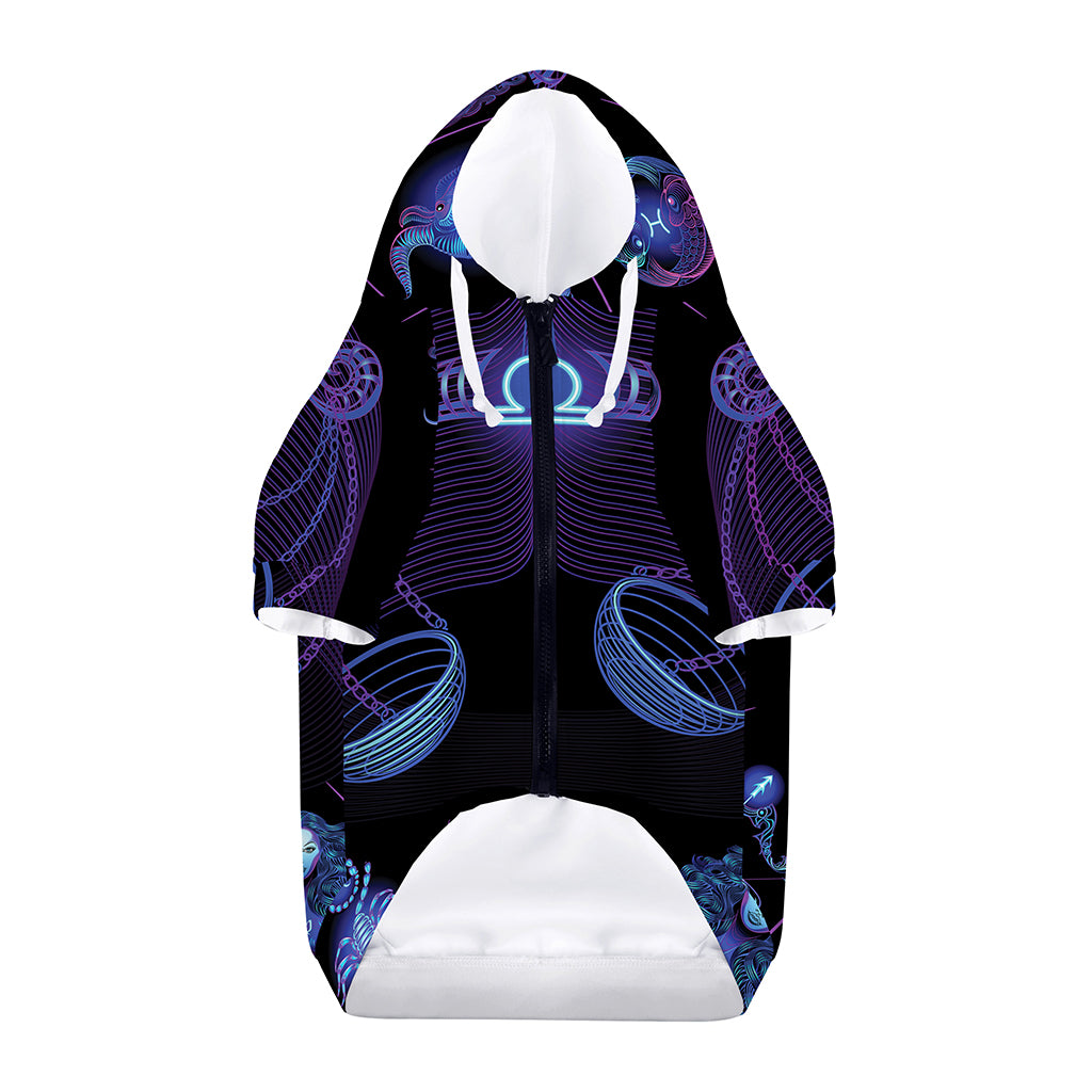 Libra And Astrological Signs Print Dog Zip Up Hoodie