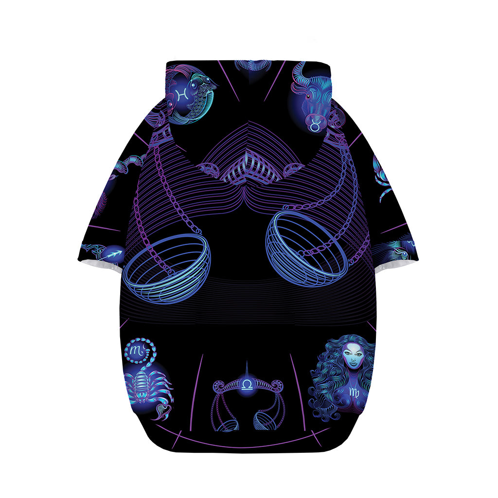 Libra And Astrological Signs Print Dog Zip Up Hoodie