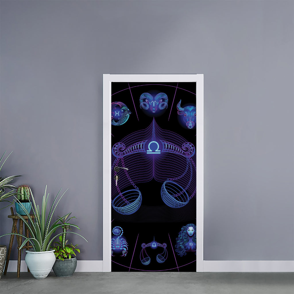 Libra And Astrological Signs Print Door Sticker