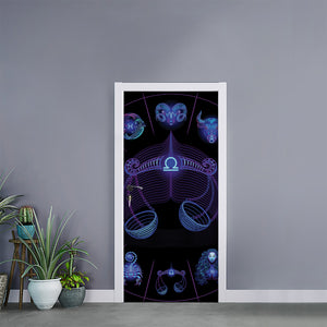 Libra And Astrological Signs Print Door Sticker