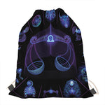 Libra And Astrological Signs Print Drawstring Bag