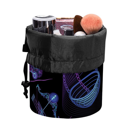 Libra And Astrological Signs Print Drawstring Makeup Bag