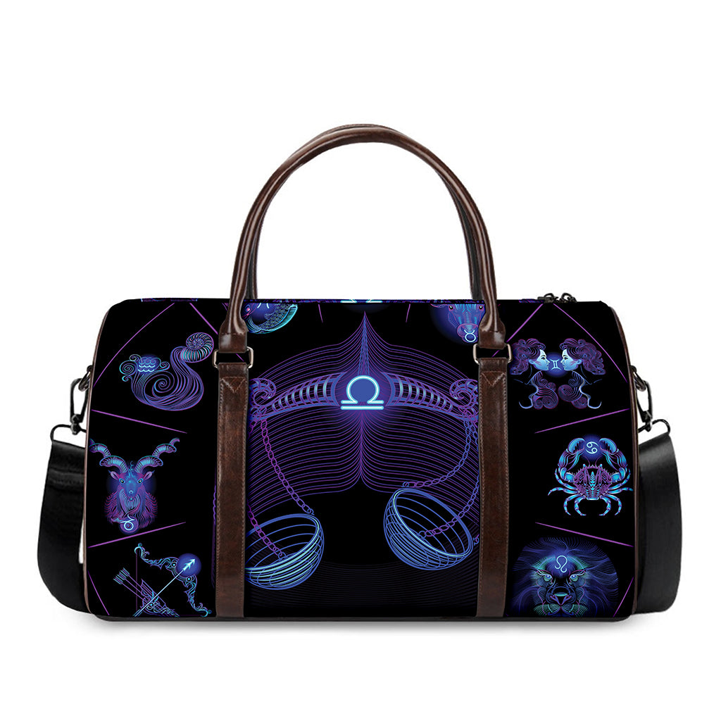 Libra And Astrological Signs Print Duffle Bag