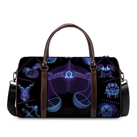 Libra And Astrological Signs Print Duffle Bag
