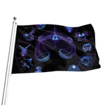 Libra And Astrological Signs Print Flag