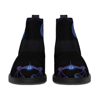 Libra And Astrological Signs Print Flat Ankle Boots