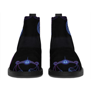 Libra And Astrological Signs Print Flat Ankle Boots