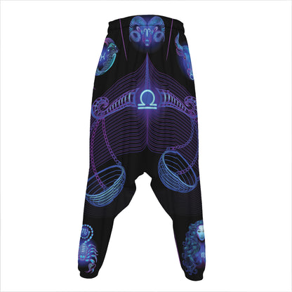 Libra And Astrological Signs Print Hammer Pants