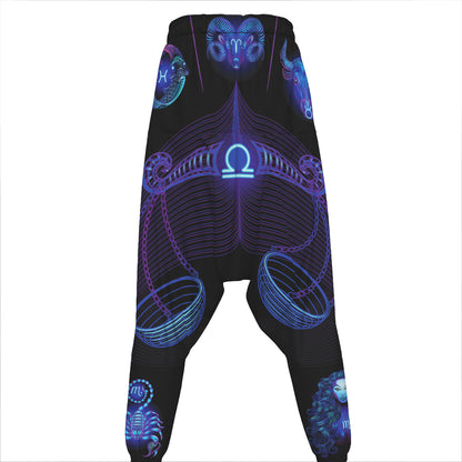 Libra And Astrological Signs Print Hammer Pants
