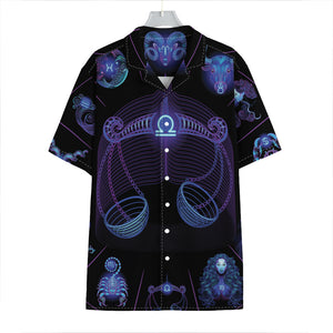 Libra And Astrological Signs Print Hawaiian Shirt