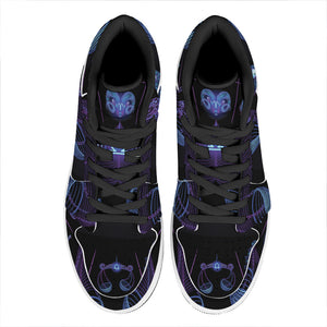 Libra And Astrological Signs Print High Top Leather Sneakers