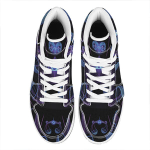 Libra And Astrological Signs Print High Top Leather Sneakers