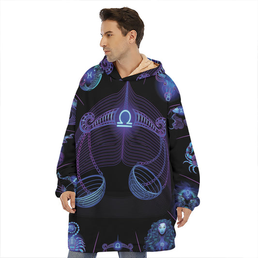 Libra And Astrological Signs Print Hoodie Blanket